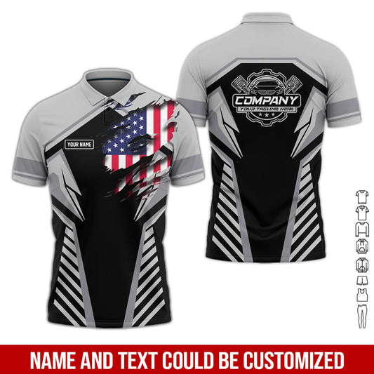 Joycorners Personalized Diesel Mechanic Shirt, Grey Garage Uniform, Gift for Car Guys & Technicians, Size S to 5XL PT2609