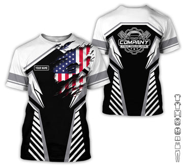 Joycorners Personalized Diesel Mechanic Shirt, White Garage Uniform, Gift for Car Guys & Technicians, Size S to 5XL PT2609