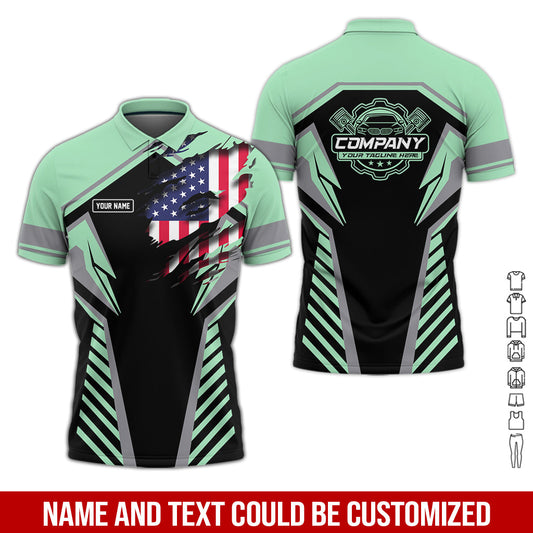 Joycorners Personalized Diesel Mechanic Shirt, Seafoam Garage Uniform, Gift for Car Guys & Technicians, Size S to 5XL PT2609