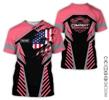 Joycorners Personalized Diesel Mechanic Shirt, Neon Pink Garage Uniform, Gift for Car Guys & Technicians, Size S to 5XL PT2609