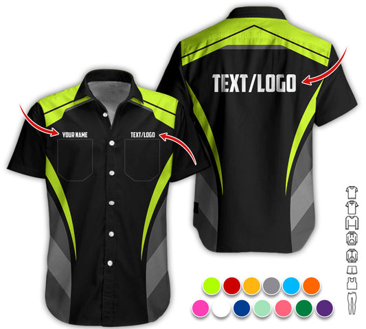 Joycorners Custom Mechanic Shirt for Men, Printed Pocket Shirt, Yellow Green Mechanic T-Shirt, Unisex Fit for Men and Women, Gift Idea for Car Lovers & Technicians PT2609