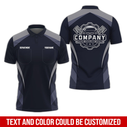 Joycorners Custom Name Mechanic Shirt, Unisex Grey Crew Shirt for Automotive Workers, Perfect Gift for Him, Size S to 5XL PT2609