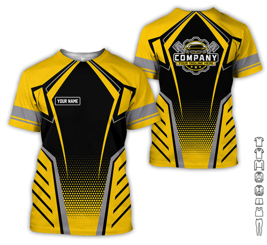 Joycorners Personalized Garage Uniform in Classic Yellow, Mechanic Work Shirt for Men and Women, Perfect for Birthday or Husband, or Boyfriend PT2609