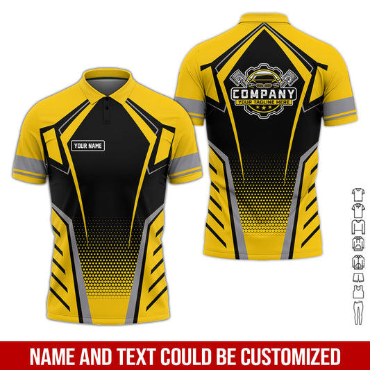 Joycorners Personalized Garage Uniform in Classic Yellow, Mechanic Work Shirt for Men and Women, Perfect for Birthday or Husband, or Boyfriend PT2609