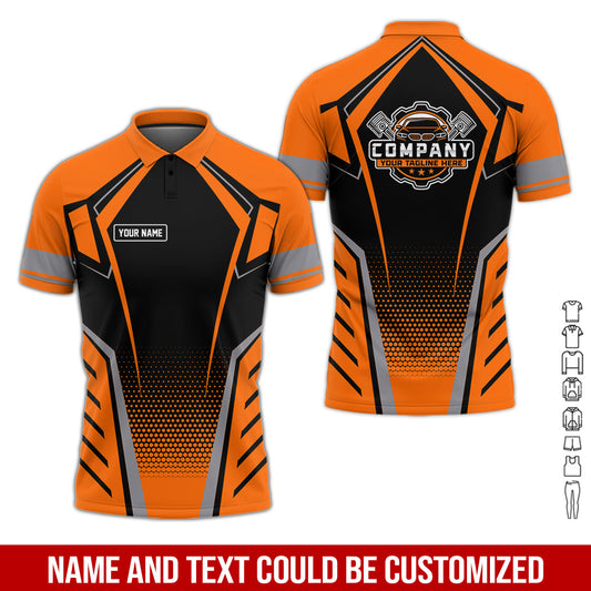 Joycorners Personalized Garage Uniform in Classic Orange, Mechanic Work Shirt for Men and Women, Perfect for Birthday or Husband, or Boyfriend PT2609