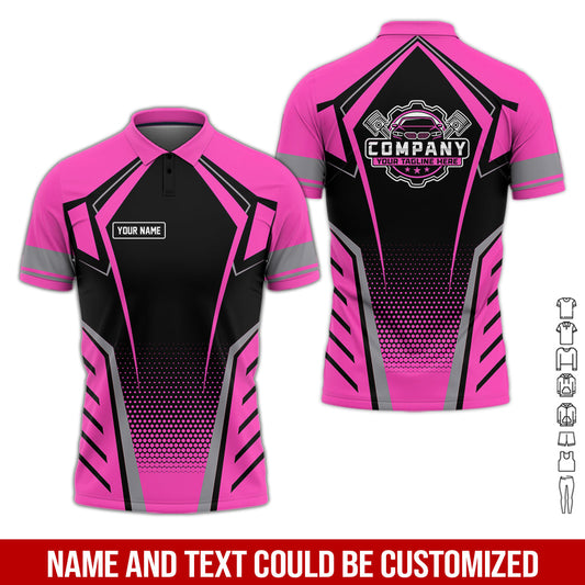 Joycorners Personalized Garage Uniform in Classic Pink, Mechanic Work Shirt for Men and Women, Perfect for Birthday or Husband, or Boyfriend PT2609