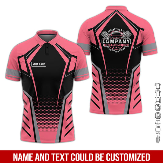 Joycorners Personalized Garage Uniform in Classic Neon Pink, Mechanic Work Shirt for Men and Women, Perfect for Birthday or Husband, or Boyfriend PT2609