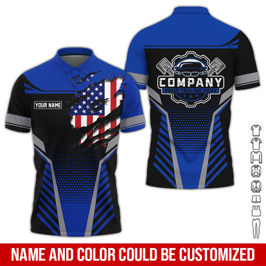 Joycorners Personalized Work Shirt for Mechanics, Perfect Gift for Car Guys, Diesel Techs, and Shop Crews, Navy Color, Work-Ready Fit PT2609