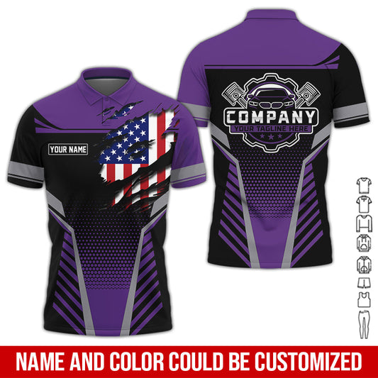 Joycorners Personalized Work Shirt for Mechanics, Perfect Gift for Car Guys, Diesel Techs, and Shop Crews, Purple Color, Work-Ready Fit PT2609