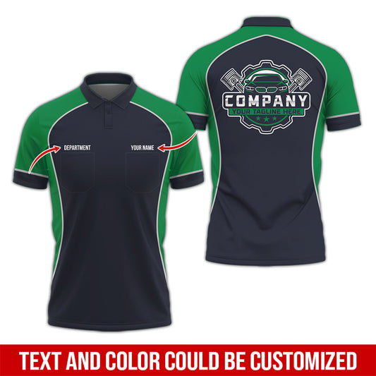 Joycorners Custom Name Mechanic Shirt for Men, Personalized Garage Workwear Print, Great Gift for Auto Techs, Green Mechanic T-Shirt PT2609