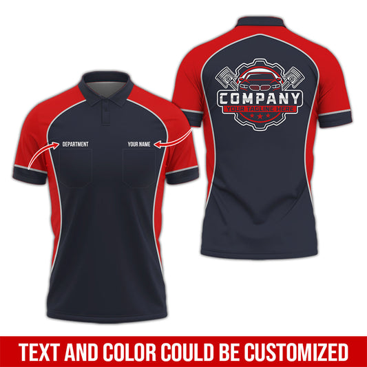 Joycorners Custom Name Mechanic Shirt for Men, Personalized Garage Workwear Print, Great Gift for Auto Techs, Red Mechanic T-Shirt PT2609