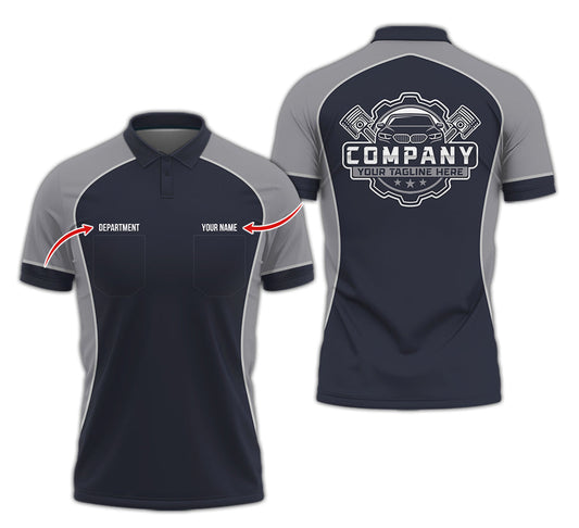Joycorners Custom Name Mechanic Shirt for Men, Personalized Garage Workwear Print, Great Gift for Auto Techs, Grey Mechanic T-Shirt PT2609
