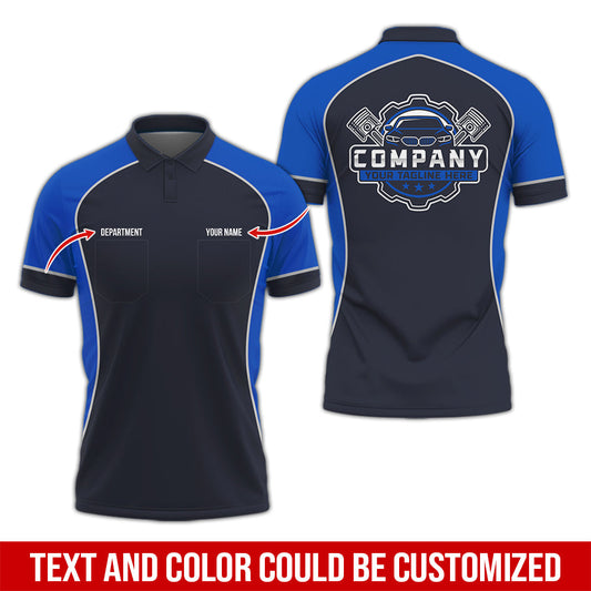 Joycorners Custom Name Mechanic Shirt for Men, Personalized Garage Workwear Print, Great Gift for Auto Techs, Navy Mechanic T-Shirt PT2609