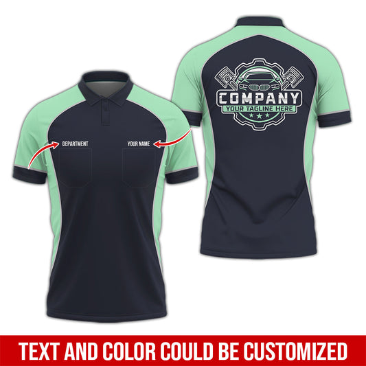 Joycorners Custom Name Mechanic Shirt for Men, Personalized Garage Workwear Print, Great Gift for Auto Techs, Seafoam Mechanic T-Shirt PT2609