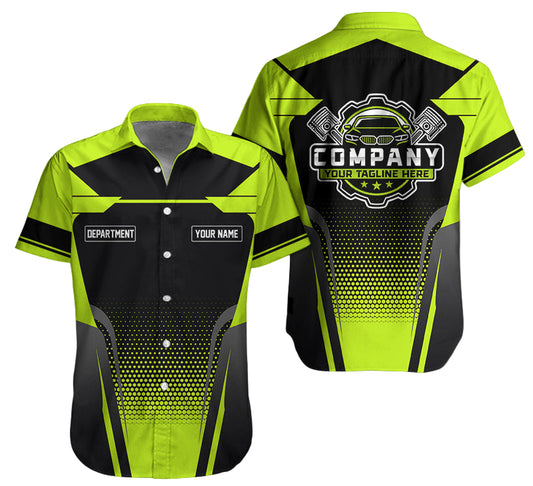 Joycorners Personalized Name Mechanic Shirt, Mechanic Shirt in Yellow Green, Gift Idea for Auto Technicians, Best Custom Mechanic Shirt PT2609