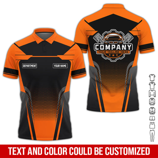 Joycorners Personalized Name Mechanic Shirt, Mechanic Shirt in Orange, Gift Idea for Auto Technicians, Best Custom Mechanic Shirt PT2609