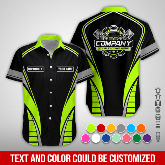 Joycorners Personalized Mechanic 3D Print Shirt, Yellow Green Mechanic Work Shirt, Gift Idea for Auto Technicians, Comfortable Fit for Men and Women PT2609