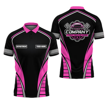 Joycorners Personalized Mechanic 3D Print Shirt, Pink Mechanic Work Shirt, Gift Idea for Auto Technicians, Comfortable Fit for Men and Women PT2609