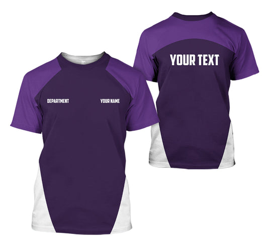 Joycorners Mechanic Shirt with Custom Name & Department, Gift for Mechanic Dad, Husband or Boyfriend, Purple Color, Sizes S to 5XL Available PT2609