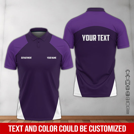 Joycorners Mechanic Shirt with Custom Name & Department, Gift for Mechanic Dad, Husband or Boyfriend, Purple Color, Sizes S to 5XL Available PT2609