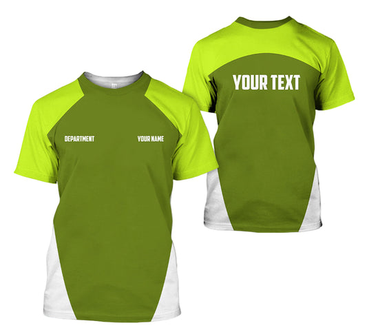 Joycorners Mechanic Shirt with Custom Name,  Green Workwear Tee, Gift for Mechanic Dad, Husband or Boyfriend PT2609