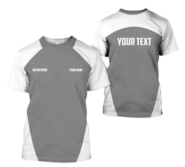 Joycorners Custom Auto Mechanic Shirt, Personalized Garage Uniform With Printed Name, Gift For Car Guys Or Technicians, Mechanic Shirt In Grey PT2609