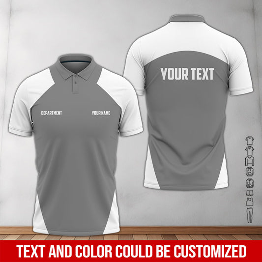 Joycorners Custom Auto Mechanic Shirt, Personalized Garage Uniform With Printed Name, Gift For Car Guys Or Technicians, Mechanic Shirt In Grey PT2609