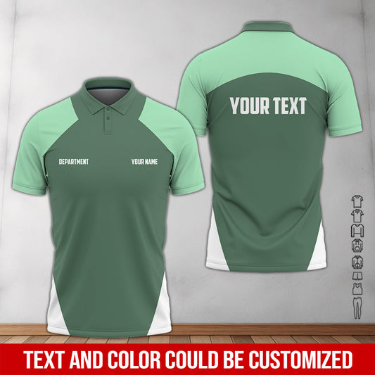 Joycorners Mechanic Shirt with Custom Name & Department, Gift for Mechanic Dad, Husband or Boyfriend, Seafoam Color, Sizes S to 5XL Available PT2609