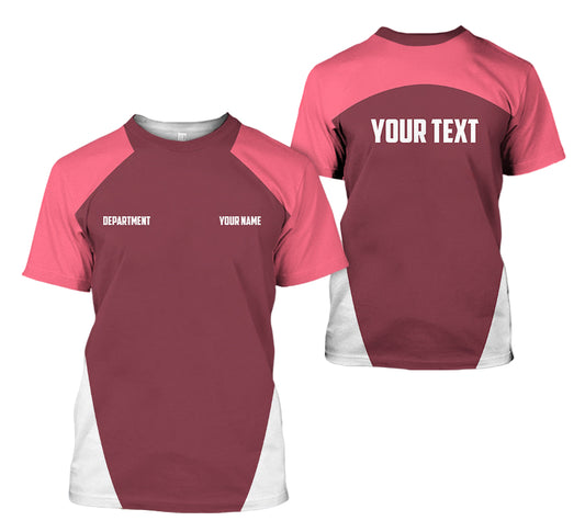 Joycorners Mechanic Shirt with Custom Name & Department, Gift for Mechanic Dad, Husband or Boyfriend, Pink Color, Sizes S to 5XL Available PT2609