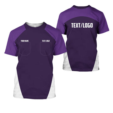 Joycorners Custom Name Mechanic Shirt in Purple, Unisex Work Shirt for Car Technicians, Great Gift for Him, Available in Sizes S to 5XL PT2609