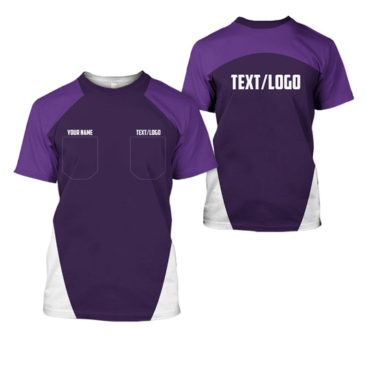 Joycorners Custom Name Mechanic Shirt in Purple, Unisex Work Shirt for Car Technicians, Great Gift for Him, Available in Sizes S to 5XL PT2609