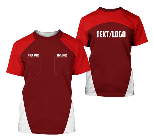 Joycorners Custom Name Mechanic Shirt in Red, Unisex Work Shirt for Car Technicians, Great Gift for Him, Available in Sizes S to 5XL PT2609