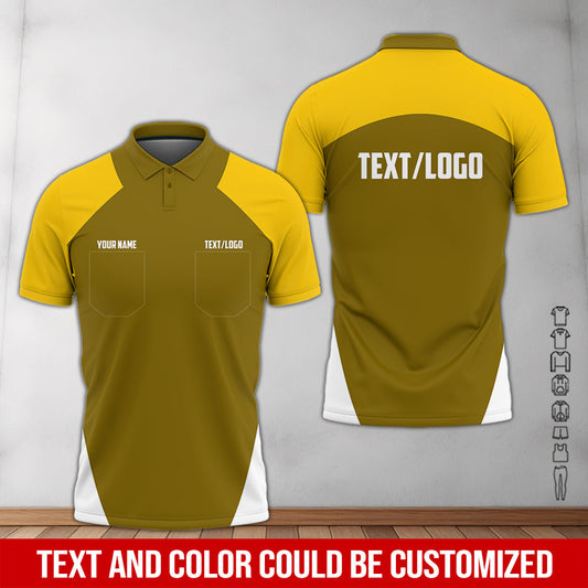 Joycorners Custom Name Mechanic Shirt in Yellow, Unisex Work Shirt for Car Technicians, Great Gift for Him, Available in Sizes S to 5XL PT2609