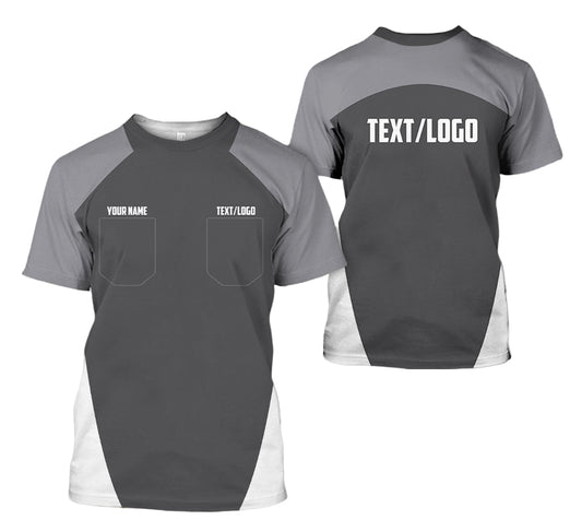 Joycorners Custom Name Mechanic Shirt in Grey, Unisex Work Shirt for Car Technicians, Great Gift for Him, Available in Sizes S to 5XL PT2609