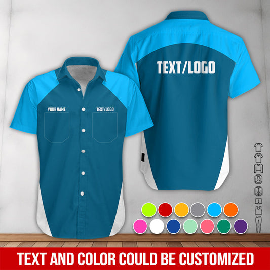 Joycorners Custom Name Mechanic Shirt in Blue, Unisex Work Shirt for Car Technicians, Great Gift for Him, Available in Sizes S to 5XL PT2609