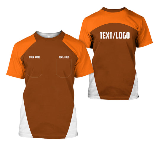 Joycorners Custom Name Mechanic Shirt in Orange, Unisex Work Shirt for Car Technicians, Great Gift for Him, Available in Sizes S to 5XL PT2609
