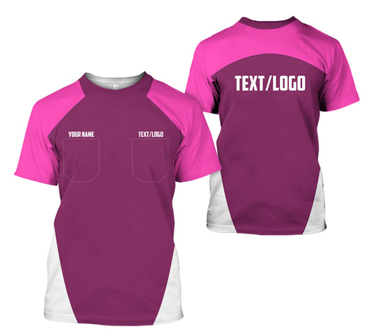 Joycorners Custom Name Mechanic Shirt in Pink, Unisex Work Shirt for Car Technicians, Great Gift for Him, Available in Sizes S to 5XL PT2609