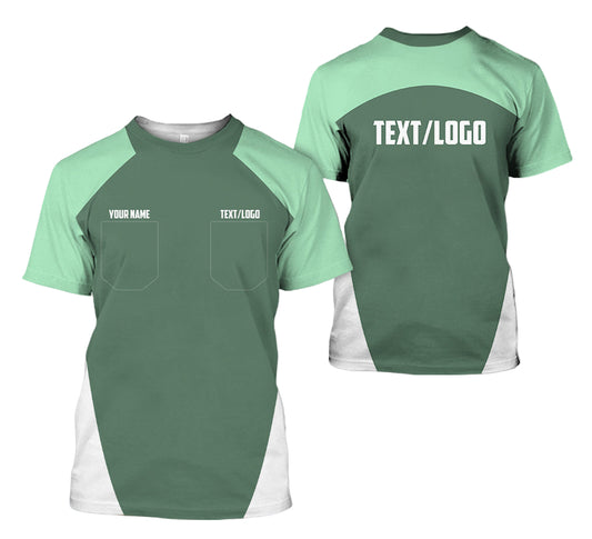 Joycorners Custom Name Mechanic Shirt in Seafoam, Unisex Work Shirt for Car Technicians, Great Gift for Him, Available in Sizes S to 5XL PT2609
