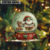Joycorners Personalized Farmhouse Christmas Snow Globe Acrylic Ornament (14 Breed Options)