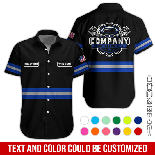 Joycorners Custom Mechanic Shirt, Gift for Car Lovers, Husband, or Boyfriend, Unisex Fit for Men and Women, Classic Navy Shirt PT2609