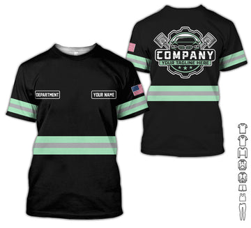 Joycorners Custom Mechanic Shirt, Gift for Car Lovers, Husband, or Boyfriend, Unisex Fit for Men and Women, Classic Seafoam Shirt PT2609