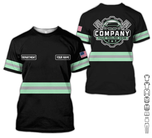 Joycorners Custom Mechanic Shirt, Gift for Car Lovers, Husband, or Boyfriend, Unisex Fit for Men and Women, Classic Seafoam Shirt PT2609