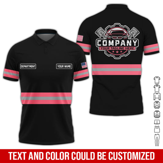Joycorners Custom Mechanic Shirt, Gift for Car Lovers, Husband, or Boyfriend, Unisex Fit for Men and Women, Classic Neon Pink Shirt PT2609