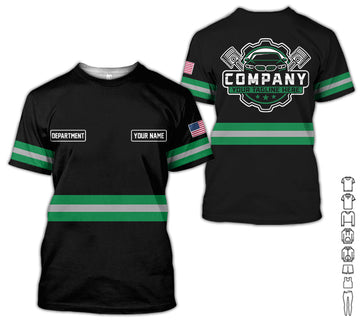 Joycorners Custom Mechanic Shirt, Gift for Car Lovers, Husband, or Boyfriend, Unisex Fit for Men and Women, Classic Green Shirt PT2609