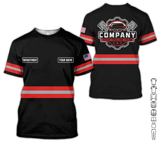 Joycorners Custom Mechanic Shirt, Gift for Car Lovers, Husband, or Boyfriend, Unisex Fit for Men and Women, Classic Red Shirt PT2609