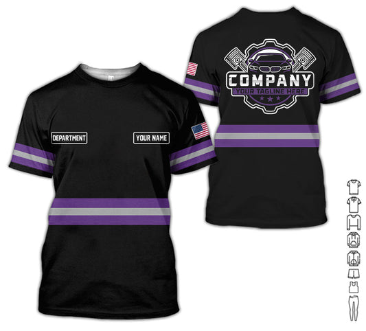 Joycorners Custom Mechanic Shirt, Gift for Car Lovers, Husband, or Boyfriend, Unisex Fit for Men and Women, Classic Purple Shirt PT2609