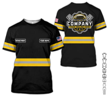 Joycorners Custom Mechanic Shirt, Gift for Car Lovers, Husband, or Boyfriend, Unisex Fit for Men and Women, Classic Yellow  Shirt PT2609
