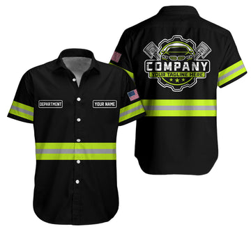 Joycorners Custom Mechanic Shirt, Gift for Car Lovers, Husband, or Boyfriend, Unisex Fit for Men and Women, Classic Yellow Green Shirt PT2609