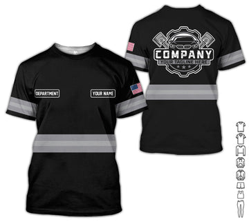 Joycorners Custom Mechanic Shirt, Gift for Car Lovers, Husband, or Boyfriend, Unisex Fit for Men and Women, Classic Grey Shirt PT2609
