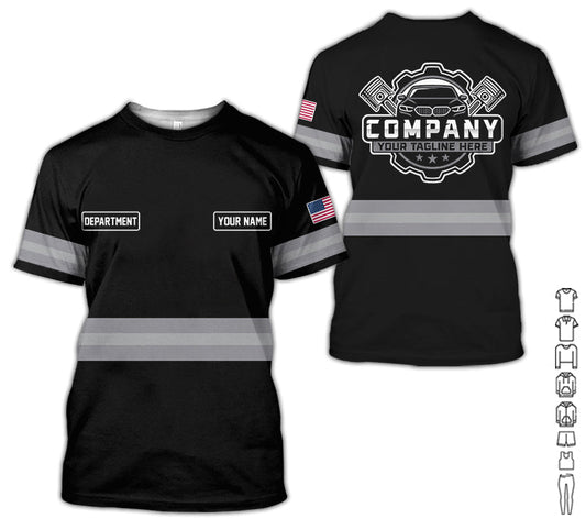 Joycorners Custom Mechanic Shirt, Gift for Car Lovers, Husband, or Boyfriend, Unisex Fit for Men and Women, Classic Grey Shirt PT2609